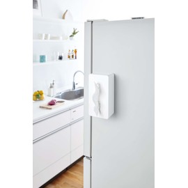 Yamazaki Industries 4001 Magnetic Tissue Case, White, Approx. W 10.2 x D 5.1 x H 3.9 inches (26 x 13 x 10 cm), Tower, Moisturizing Wipes, Kitchen Paper Case, Compatible with Paper Boxes up to 3.7 inches (9.5 cm) Tall, Partitioner Included (Adjustable Hei