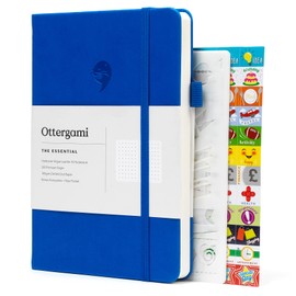 Ottergami Bullet Dot Journal A5 Notebook. Deluxe Journal Notebook + Stickers for Scrapbooking. 6 Stencils for Bullet Journaling. 100gsm A5 Paper Dotted Notebook. The Essential