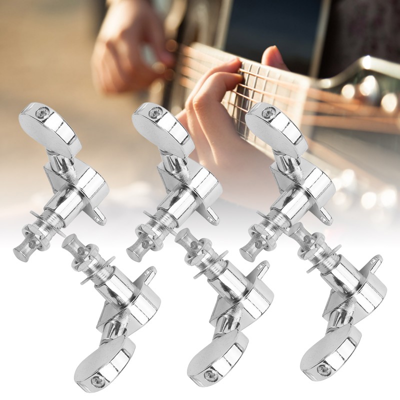 6Pcs Guitar String Tuning Peg Metal 3 Left 3 Right