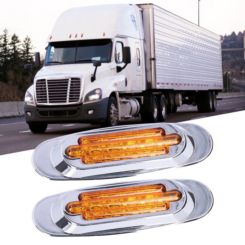 Pair 16LEDs Taillight Electroplated Trim Side Marker Auto External Lamps
