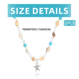 SCJJZ Necklaces for Women, Bohemian Starfish Necklace, Shell Beads, Clavicle Chain, Pearl