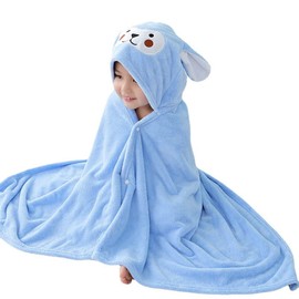 Gukasxi Hooded Baby Towel, Thick and Ultra Soft Hooded Baby Bath Towel Extra Large 140x70 cm Baby Towel, Absorbent Hooded Beach Or Bath Towel, Childrens Swimming/Bath Towel, Blue, 70 x 140 cm