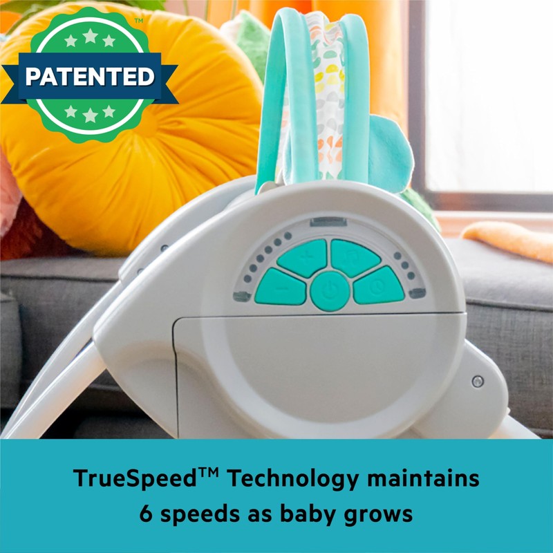 Bright Starts Portable Automatic 6-Speed Baby Swing with Adaptable Speed,