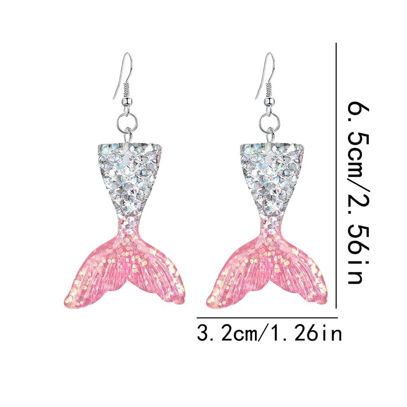 CHUNYANAN Unique Elegant Colorful Princess Mermaid Dangle Drop Earrings for