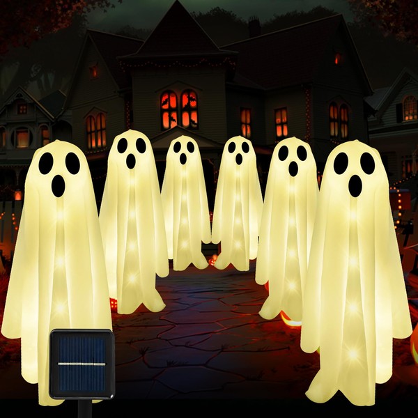 6-Pack Halloween Solar Lights with 8 Lighting Modes - Light
