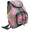 Laurel & Mason Colourful Embroidered Canvas Backpack (Roses Blue)