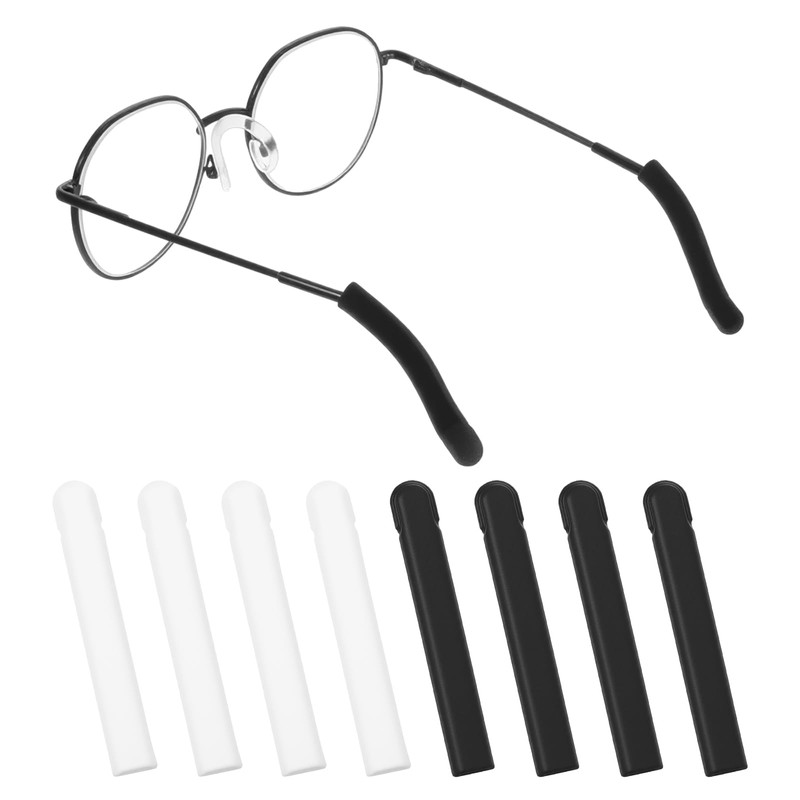 Qianyu 4 Pairs Silicone Glasses Ear Cushion Eyeglasses Temple Tips