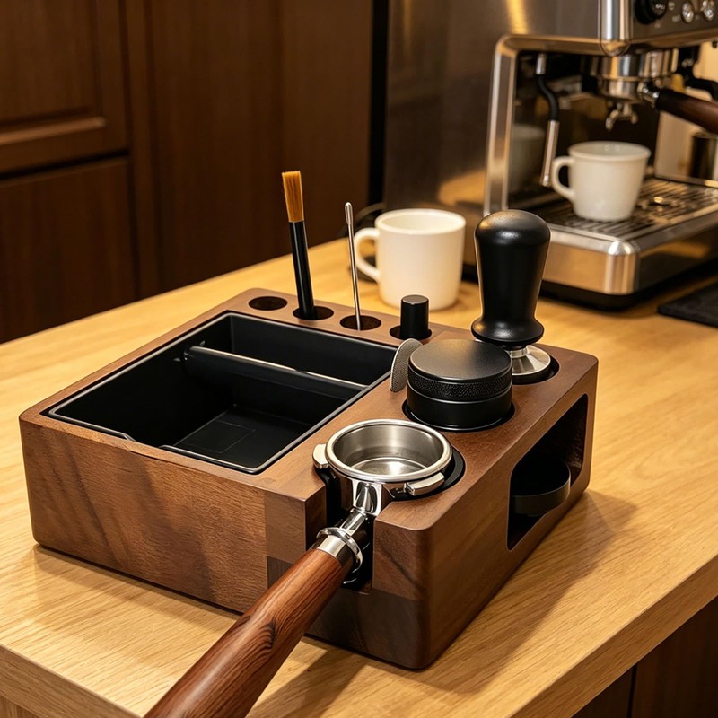 6 PCS Espresso Tools Set,Espresso Tamper,Coffee Distributor,Puck Screen,Dosing Funnel,Coffee Brush