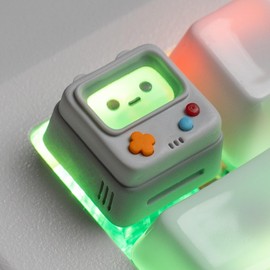 ULTRAEQUIP Artisan Keycaps, Cute Retro Game Consoler-Shpaed Keycaps, Shine Through Resin Handmade, Single 1U Replace Key for ESC Key Mechanical Keyboard (Grey)