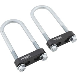 Speedway Motors Rear 1 Inch Lowering Block Kit Compatible with 1960-1972 Chevy C10, CNC 6061-T6 Aluminum Blocks with Black Anodized Finish, Grade 5 U-Bolts Included Hardware