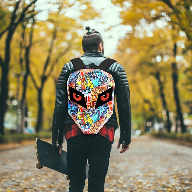 LED Backpack Laptop Bag Motorcycle Riding bag, Hard Shell LED