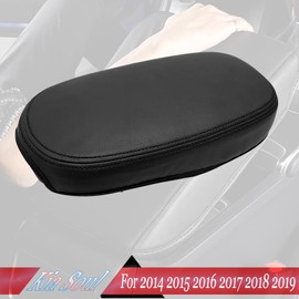 MUXEE Armrest Cover，for kia Soul 2014 2015 2016 2017 2018 2019, Microfiber Leather，Scratch Leather Middle Console Cushion Protector Pad -Black Stitches