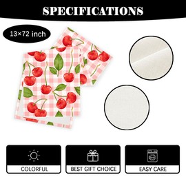 Cherry Table Runner Spring Summer Table Cover She's The Cherry on Top Party Decor Island Cherry Decorations for Home Party Table Simple Life