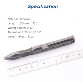 Hamans Titanium EDC Pry Bar with Nail Puller Bottle Opener Function with Pocket Clip EDC Tool (Grey)