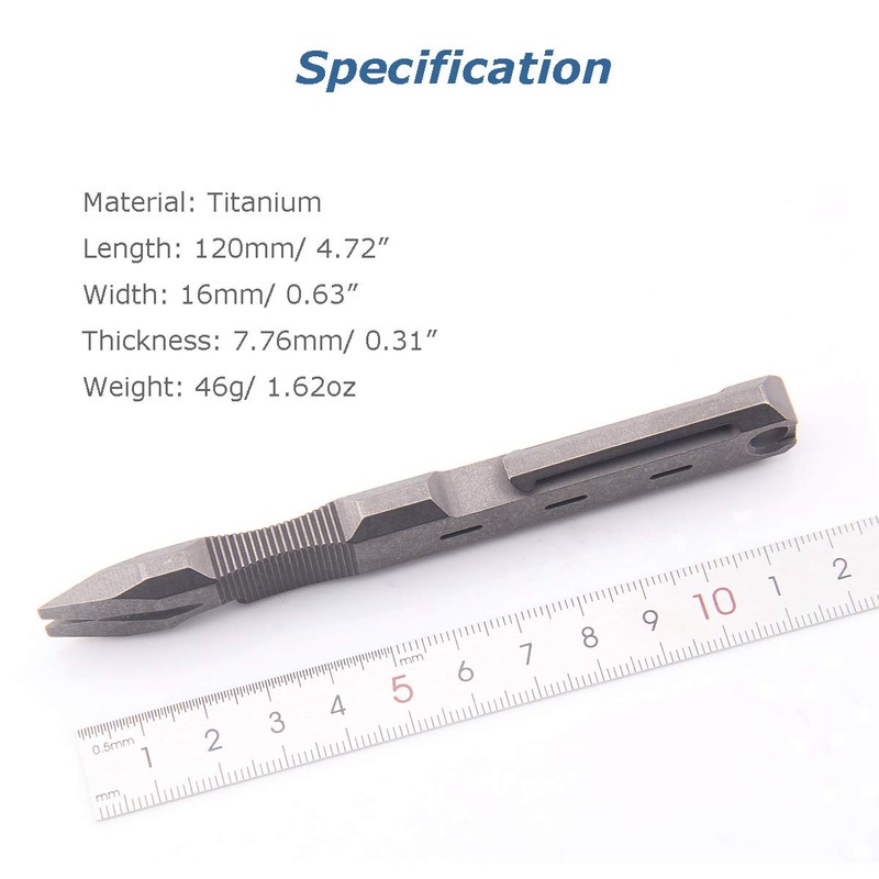 Hamans Titanium EDC Pry Bar with Nail Puller Bottle Opener