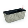 ROCKRAIN 2-Pack Self-Watering Planters: Hand Woven Wicker Rectangular Pots -