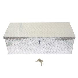 LABLT 20 Inch Heavy Duty Silver Diamond Plate Tool Box with Side Handle and Lock Keys Replacement for Pickup Trailer Tongue RV ATV