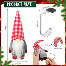 Yilloog 4 Pcs Gnomes Christmas Stocking Holders for Mantle,Christmas Stocking Holder Stand Xmas Hooks Hanger for Christmas Fireplace Decorations Party Gnome Decor(Classic Style)