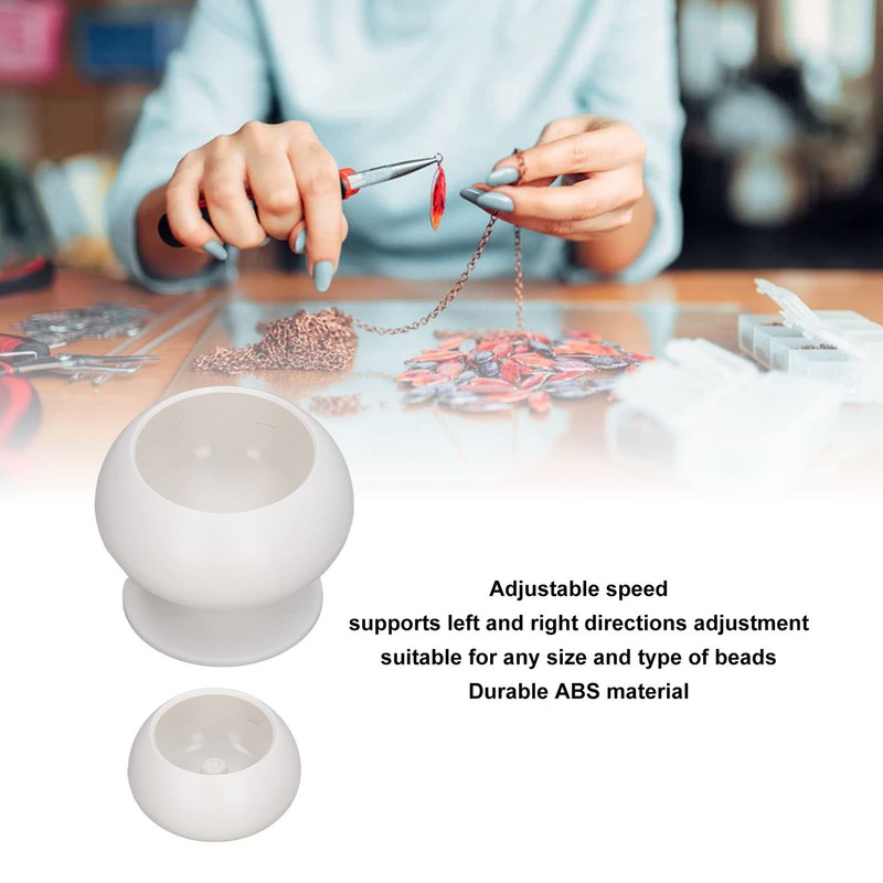 Spin Bead Loader, White, Adjustable Speed, Electric Bead Spinner, Two