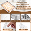 TeamFar Stainless Steel Lasagna Pan with Lid, 12.4x9.8x2 Inch Baking