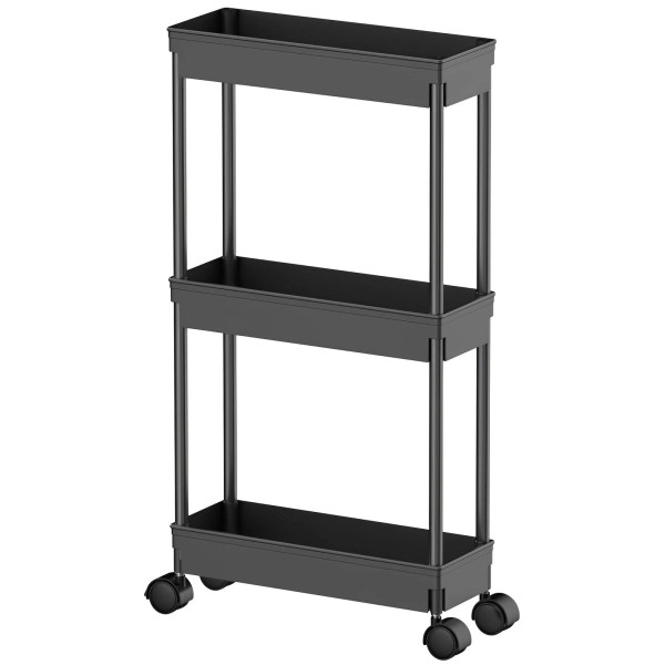 Sooyee 3 Tier Rolling Cart with Wheels Slim Storage Cart