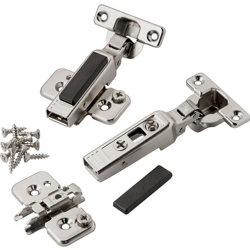 Half Overlay Mini Blum® 26mm 90° Clip-On Frameless Overlay Hinges,