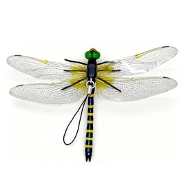 Dragonfly Clip,Fake Dragonflies, Humming Bird Stakes Fake, Plastics Dragonfly for Garden Stakes Decor Yard Ornaments for Hat,Deer and Horse,Fly Scare Devices for Indoor Outdoor (Yellow-1)