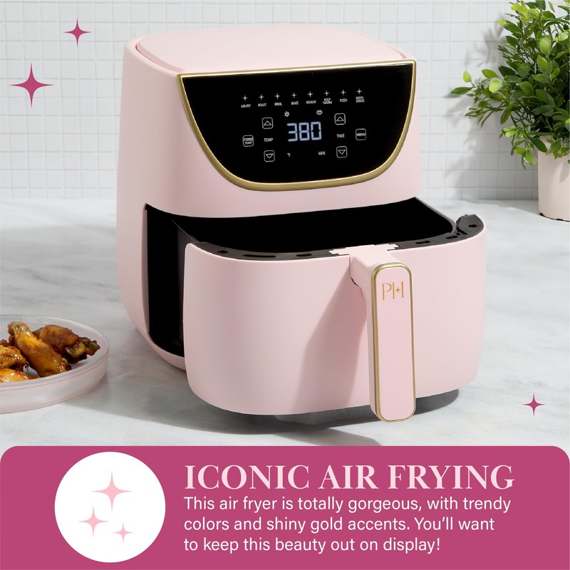 Paris Hilton Air Fryer, Large 6-Quart Capacity, Nonstick Made without