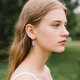 Moonstone Earrings Sterling Silver Mushroom Snail Dangle Earrings Jewellery Gifts for Women Mum