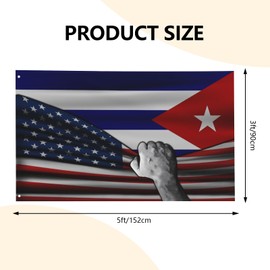 Usa America American And Cuba Cuban Flag 3x5 Ft Double-Sided Printed Indoor/Outdoor Flag Polyester Fabric Decorative Banner With 2 Brass Grommets 3x5 Foot National Flags For Outside