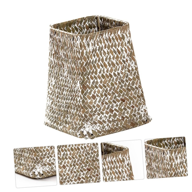 CAXUSD Elegant Woven Storage Basket Flower Holder Pen Container Small