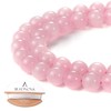 BEADNOVA 8mm Natural Rose Quartz Gemstone Round Loose Beads for