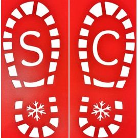 Santa Claus Footprint Stencils - Father Christmas Boots Stencil - Footsteps - Feet