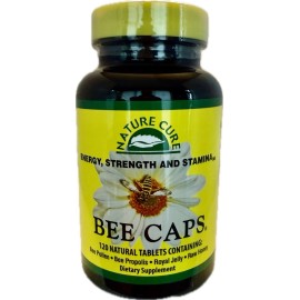 Nature Cure Bee Nutritional Supplement 120 Count Bee Pollen Propolis Royal Jelly Tablets