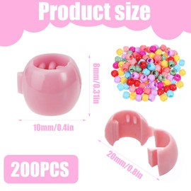 WeddHuis Pack of 200 Colourful Hair Beads Clip Plastic Hair Clips for Girls and Children, Creative Hair Accessories