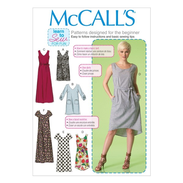 McCall's Patterns M7120 Misses' Dresses & Belt, Size ZZ (LRG-XLG-XXL)