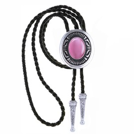 GelConnie Pink Bolo Tie for Women Cowboy Necktie Turquoise Bolo Necklace Cowboy Neck Tie Western Leather Necktie Vintage Style