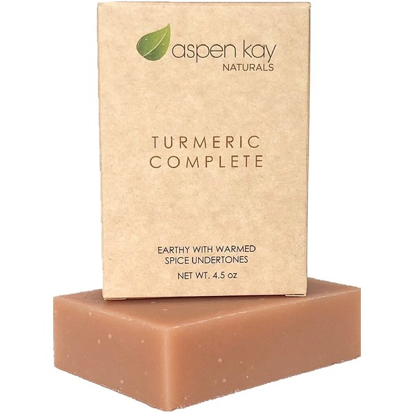 Organic Turmeric Soap - 100% Natural and Organic - Loaded with Organic Turmeric. Gentle Soap. 4.5oz Bar. (Turmeric Complete 1 Pack)