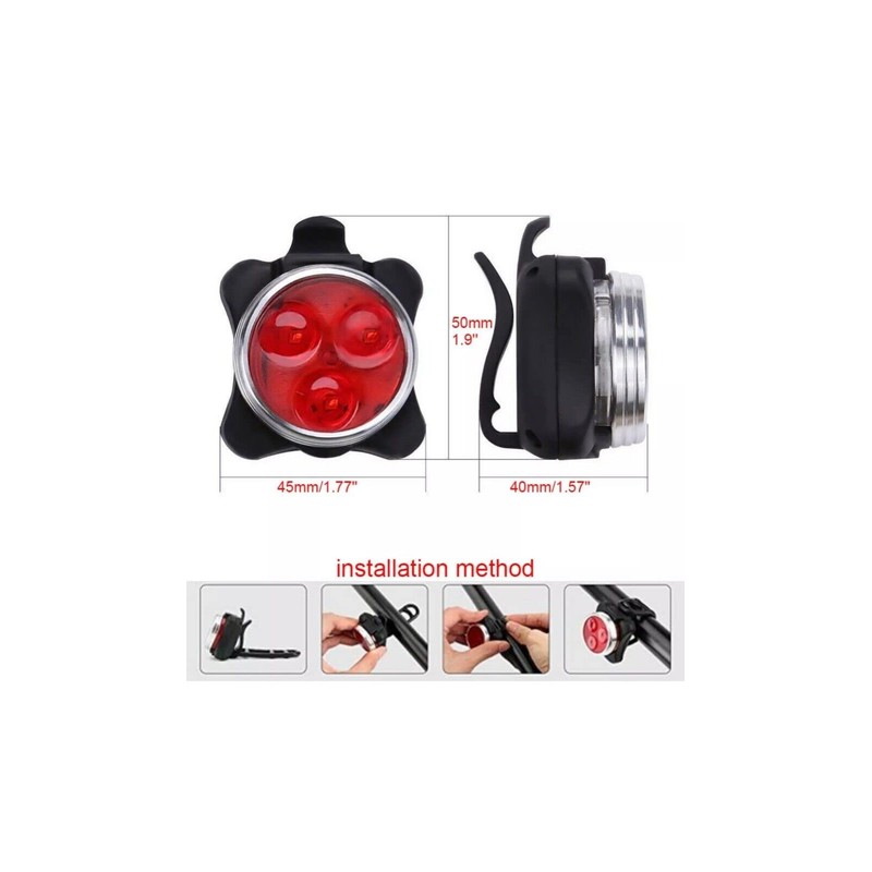 USB Rechargeable Bicycle LED HeadLight and LED Tail Light Sets