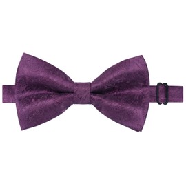 Alizeal Mens Party Paisley Pre-tied Bow Tie, Pocket Square and Cufflinks, Plum Purple