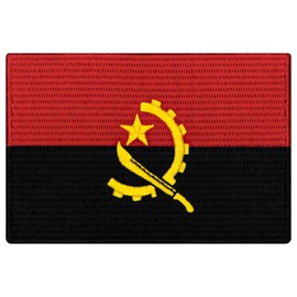 EmbTao Angola National Flag Patch Embroidered Badge Biker Applique Iron On Sew On Emblem