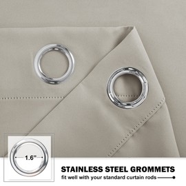 NICETOWN Natural Blackout Valances for Windows Treatment 24 Inch Length Solid Thermal Insulated Grommet for Bedroom and Bathroom Curtains Valance for Small Windows, 2 Panels, 29 x 24 inch