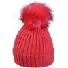Gustav Müller Knitted Hat with Bobble 3 Colours, red