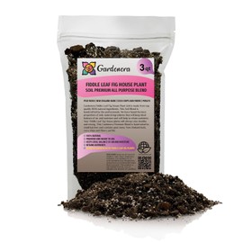 Gardenera Fiddle Leaf Fig Soil Mix - Premium Blend of Peat Moss, New Zealand Bark, Coco Chips, and Perlite for All Purpose Planting - 3 Quart Bag
