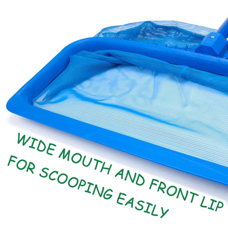 AKVOLIVE Upgraded Pool Skimmer Net, Heavy Duty Leaf Rake for