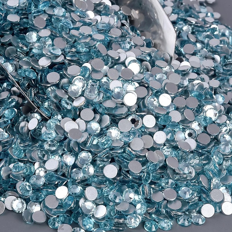 Blinginbox 288 Pieces SS30/6.4-6.6mm Flat Back Crystal Rhinestones Round Gems