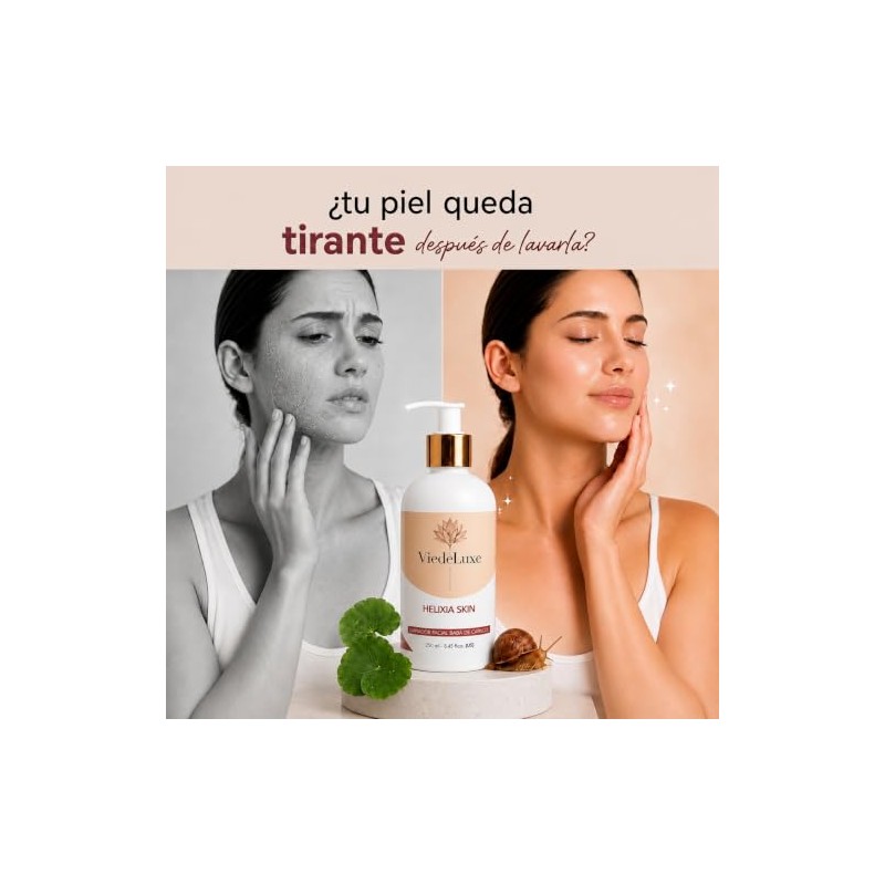 Helixia Skin Limpiador Facial Baba de Caracol, 250 ml