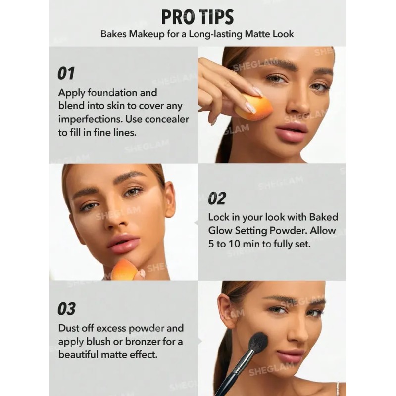 Sheglam Polvo Fijator Baked Glow Acabado Radiante Tono Deep Brown