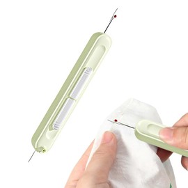 2 in 1 Needle Threader Seam Ripper Retractable Thread Remover Tool Portable Plug-in Needle Threader Multifunctional Seam Rippers for Sewing Embroidery Crafting Knitting