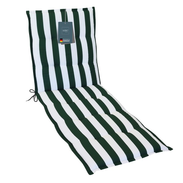 LILENO HOME Garden Chair Cushions in Block Stripes Green [Set